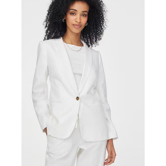 J.Crew Jackets & Blazers - NWT J.Crew Linen Blend One Button Blazer In White Size 4P